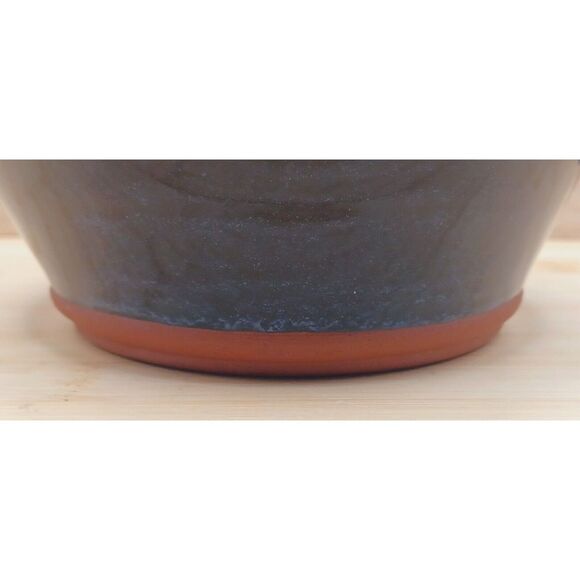 Vintage Handmade Wheel Thrown Earthenware Cobalt Blue Glazed Planter Vase - Picture 7 of 16